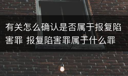有关怎么确认是否属于报复陷害罪 报复陷害罪属于什么罪