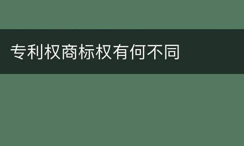 专利权商标权有何不同