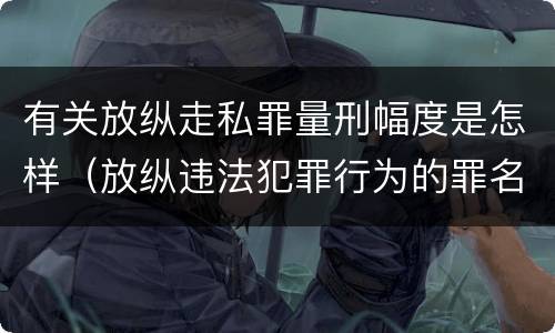 有关放纵走私罪量刑幅度是怎样（放纵违法犯罪行为的罪名）