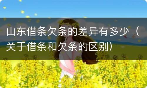 山东借条欠条的差异有多少（关于借条和欠条的区别）