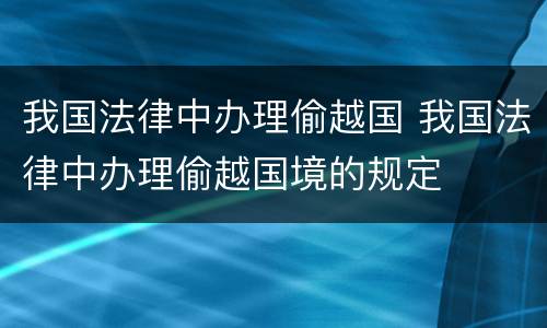 我国法律中办理偷越国 我国法律中办理偷越国境的规定