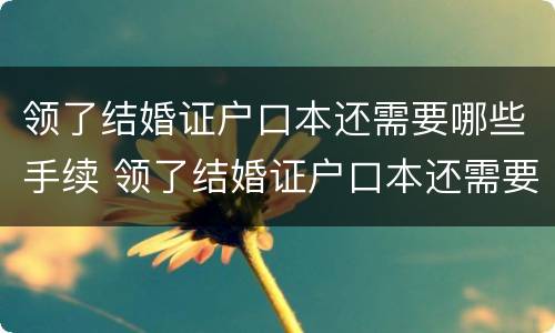 领了结婚证户口本还需要哪些手续 领了结婚证户口本还需要哪些手续呢