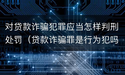对贷款诈骗犯罪应当怎样判刑处罚（贷款诈骗罪是行为犯吗）