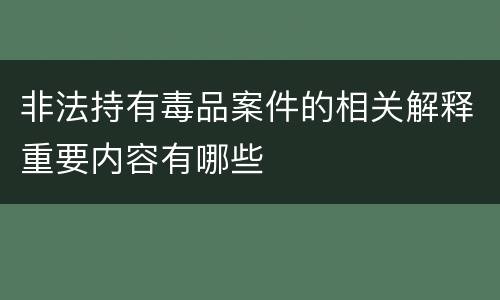 非法持有毒品案件的相关解释重要内容有哪些