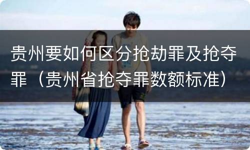 贵州要如何区分抢劫罪及抢夺罪（贵州省抢夺罪数额标准）