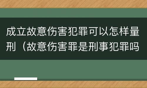 成立故意伤害犯罪可以怎样量刑（故意伤害罪是刑事犯罪吗）