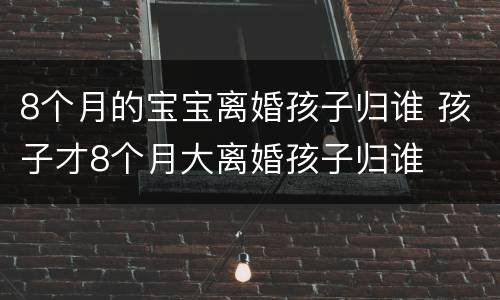8个月的宝宝离婚孩子归谁 孩子才8个月大离婚孩子归谁