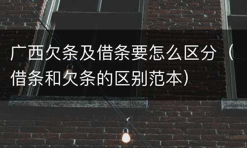广西欠条及借条要怎么区分(借条和欠条的区别范本)