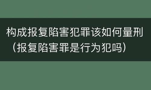 构成报复陷害犯罪该如何量刑（报复陷害罪是行为犯吗）