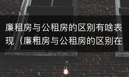 廉租房与公租房的区别有啥表现（廉租房与公租房的区别在哪里）