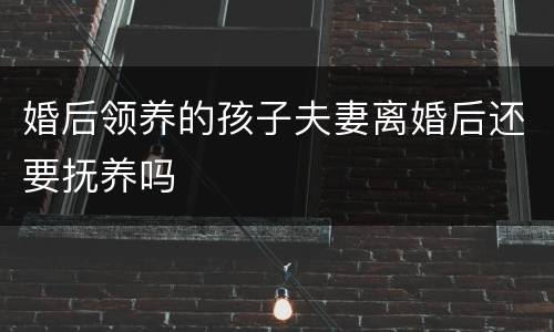 婚后领养的孩子夫妻离婚后还要抚养吗