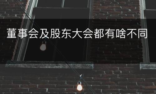 董事会及股东大会都有啥不同