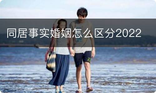 同居事实婚姻怎么区分2022