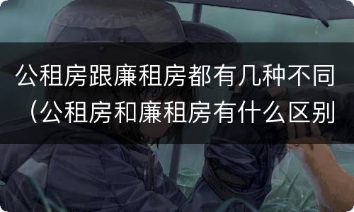 公租房跟廉租房都有几种不同（公租房和廉租房有什么区别吗）