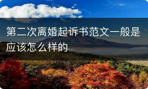 第二次离婚起诉书范文一般是应该怎么样的