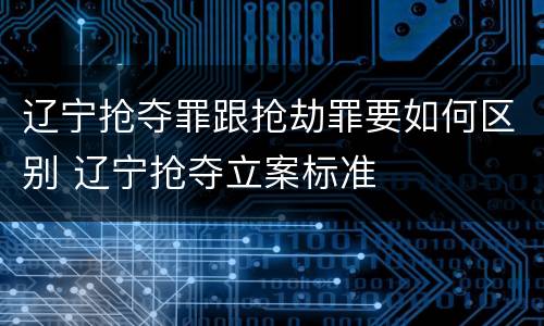 辽宁抢夺罪跟抢劫罪要如何区别 辽宁抢夺立案标准
