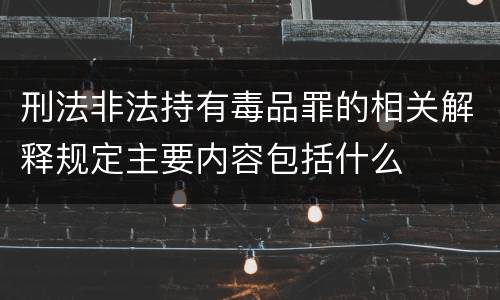 刑法非法持有毒品罪的相关解释规定主要内容包括什么