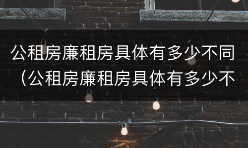 公租房廉租房具体有多少不同（公租房廉租房具体有多少不同的地方）