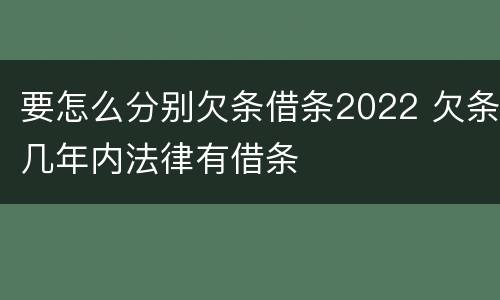 要怎么分别欠条借条2022 欠条几年内法律有借条