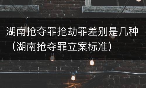 湖南抢夺罪抢劫罪差别是几种（湖南抢夺罪立案标准）