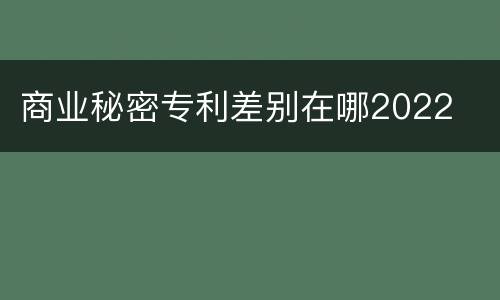 商业秘密专利差别在哪2022