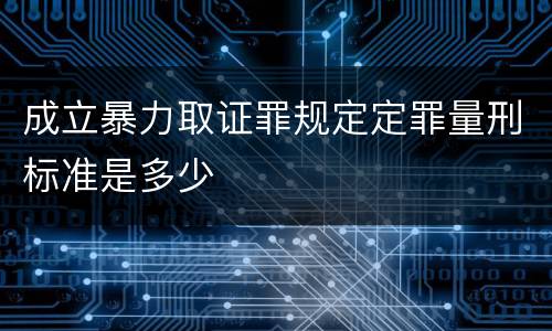 成立暴力取证罪规定定罪量刑标准是多少