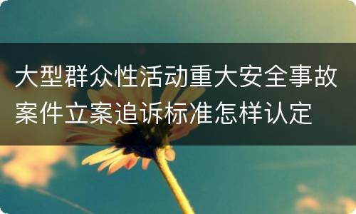 大型群众性活动重大安全事故案件立案追诉标准怎样认定