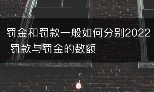 罚金和罚款一般如何分别2022 罚款与罚金的数额