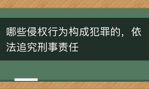 哪些侵权行为构成犯罪的，依法追究刑事责任