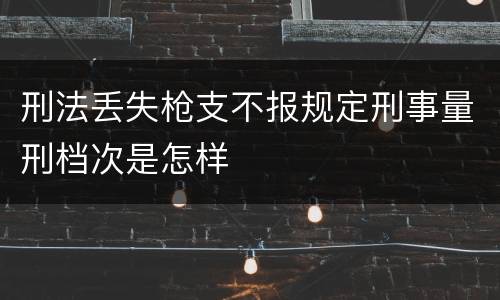 刑法丢失枪支不报规定刑事量刑档次是怎样