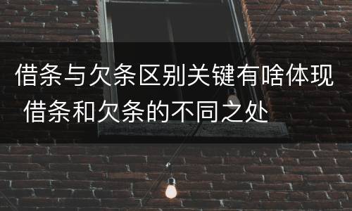 借条与欠条区别关键有啥体现 借条和欠条的不同之处