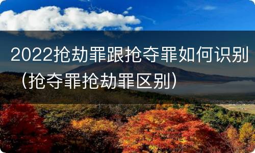 2022抢劫罪跟抢夺罪如何识别（抢夺罪抢劫罪区别）