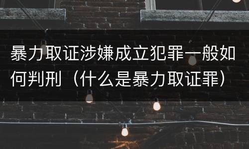 暴力取证涉嫌成立犯罪一般如何判刑（什么是暴力取证罪）