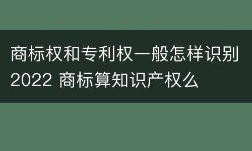 商标权和专利权一般怎样识别2022 商标算知识产权么