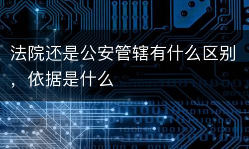 法院还是公安管辖有什么区别，依据是什么