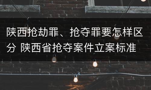 陕西抢劫罪、抢夺罪要怎样区分 陕西省抢夺案件立案标准