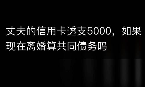 丈夫的信用卡透支5000，如果现在离婚算共同债务吗