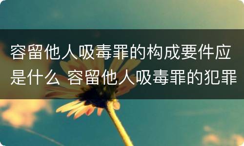 容留他人吸毒罪的构成要件应是什么 容留他人吸毒罪的犯罪构成