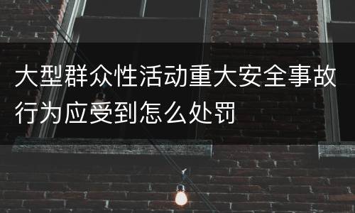 大型群众性活动重大安全事故行为应受到怎么处罚
