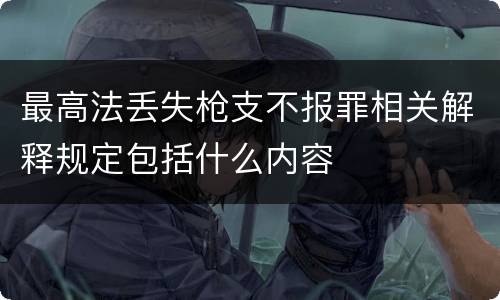 最高法丢失枪支不报罪相关解释规定包括什么内容
