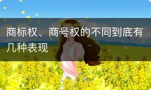 商标权、商号权的不同到底有几种表现