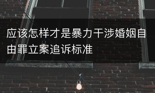 应该怎样才是暴力干涉婚姻自由罪立案追诉标准