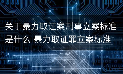 关于暴力取证案刑事立案标准是什么 暴力取证罪立案标准