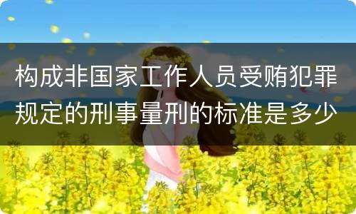 构成非国家工作人员受贿犯罪规定的刑事量刑的标准是多少