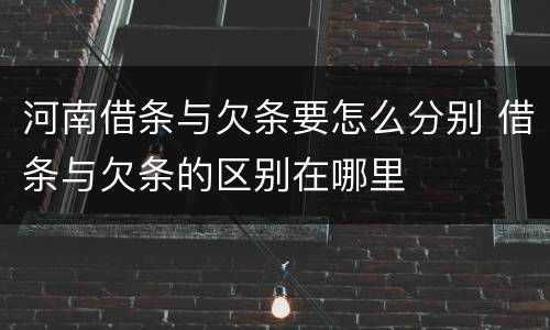 河南借条与欠条要怎么分别 借条与欠条的区别在哪里