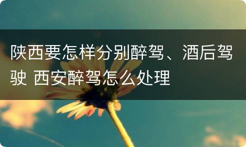陕西要怎样分别醉驾、酒后驾驶 西安醉驾怎么处理