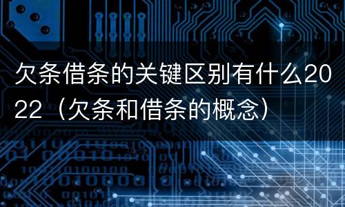 欠条借条的关键区别有什么2022（欠条和借条的概念）