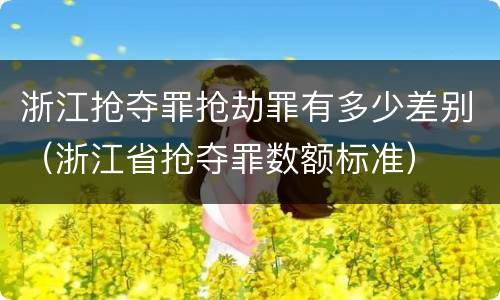 浙江抢夺罪抢劫罪有多少差别（浙江省抢夺罪数额标准）