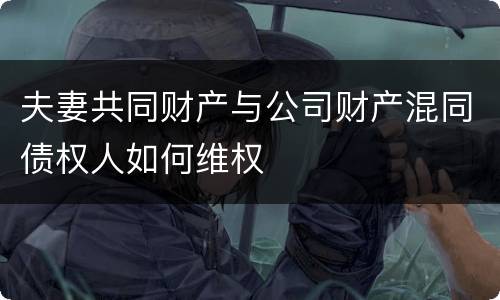 夫妻共同财产与公司财产混同债权人如何维权