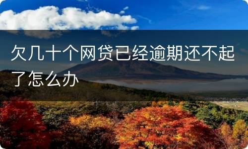欠几十个网贷已经逾期还不起了怎么办